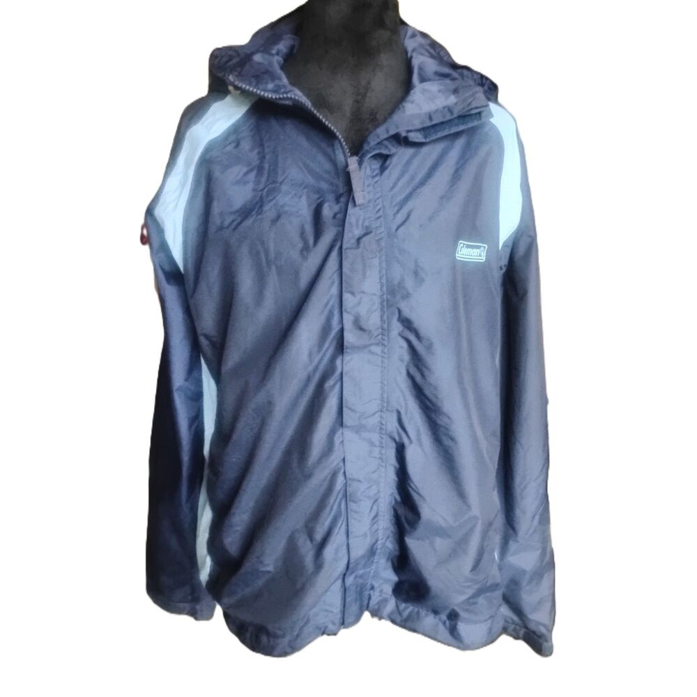 Coleman Women's Size S/M Hooded 2 Tone Blue Rain Jacket